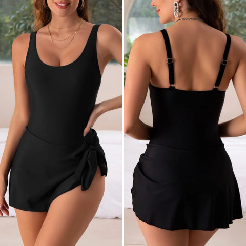 Push-up swimsuit with skirt & body-shaping effect – Nela