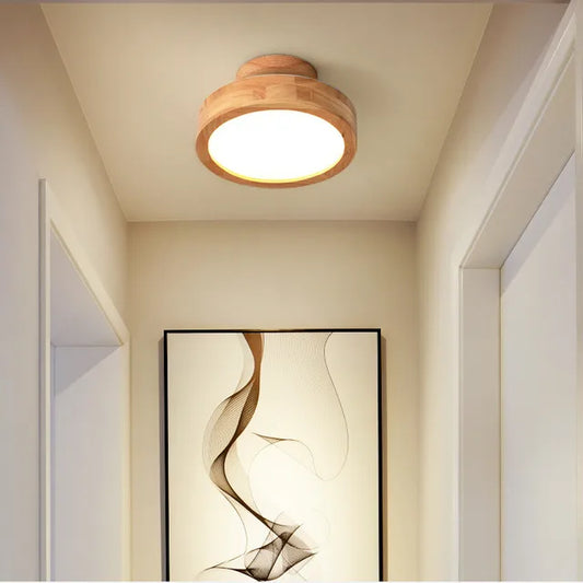 Round Wooden Scandinavian Ceiling Lamp - NordicLuxe