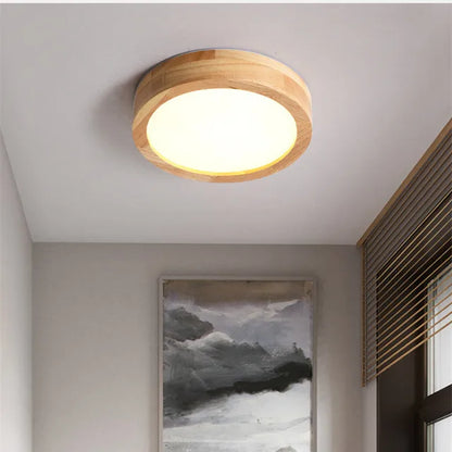 Round Wooden Scandinavian Ceiling Lamp - NordicLuxe