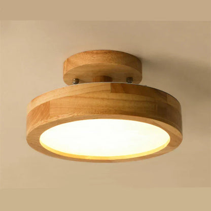 Round Wooden Scandinavian Ceiling Lamp - NordicLuxe