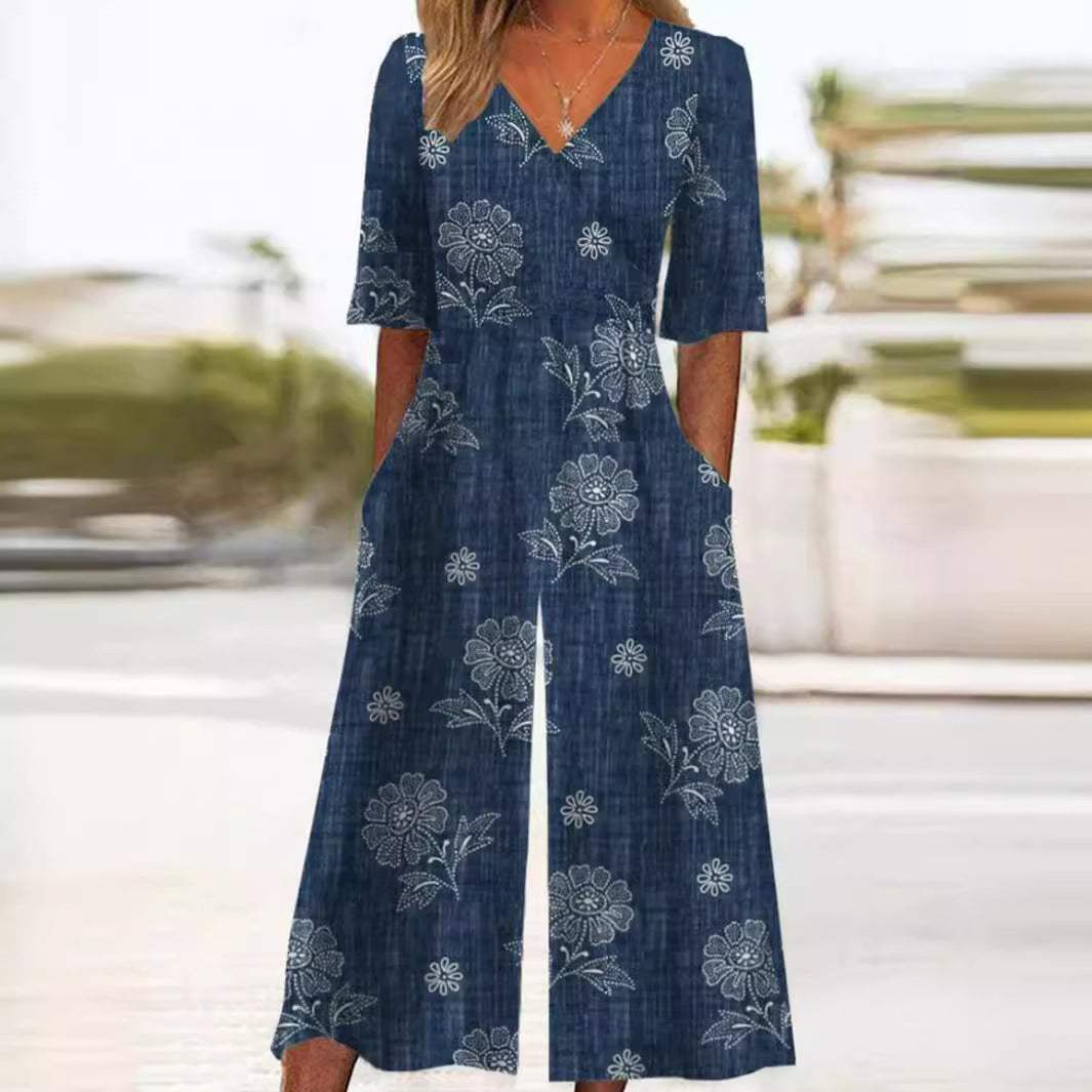 Autumnal & Stylish Women's Wide-Leg Jumpsuit – Elina