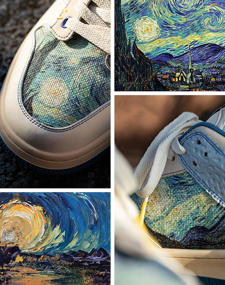 Artistic unisex sneakers with starry night design & comfort sole – Lior