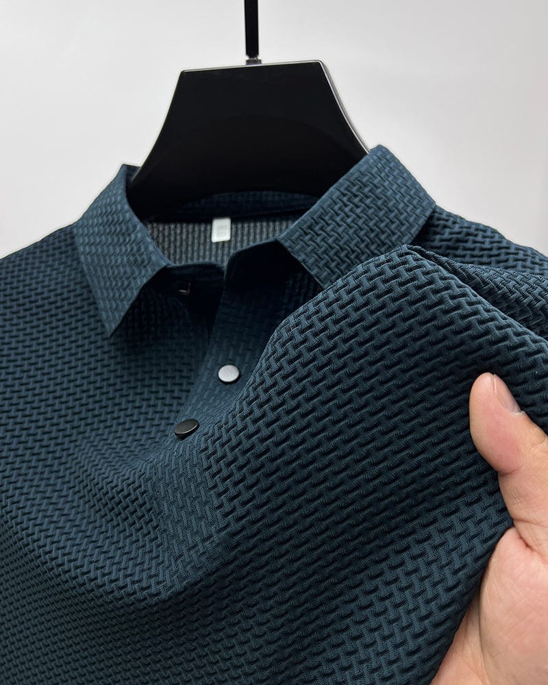 Breathable men's polo shirt with mesh details & slim fit – Milan Autumn Edition