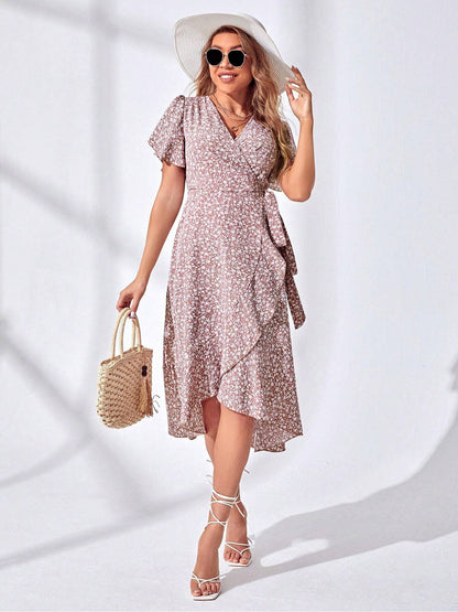 Light & Playful Summer Wrap Dress with Floral Pattern – Amira