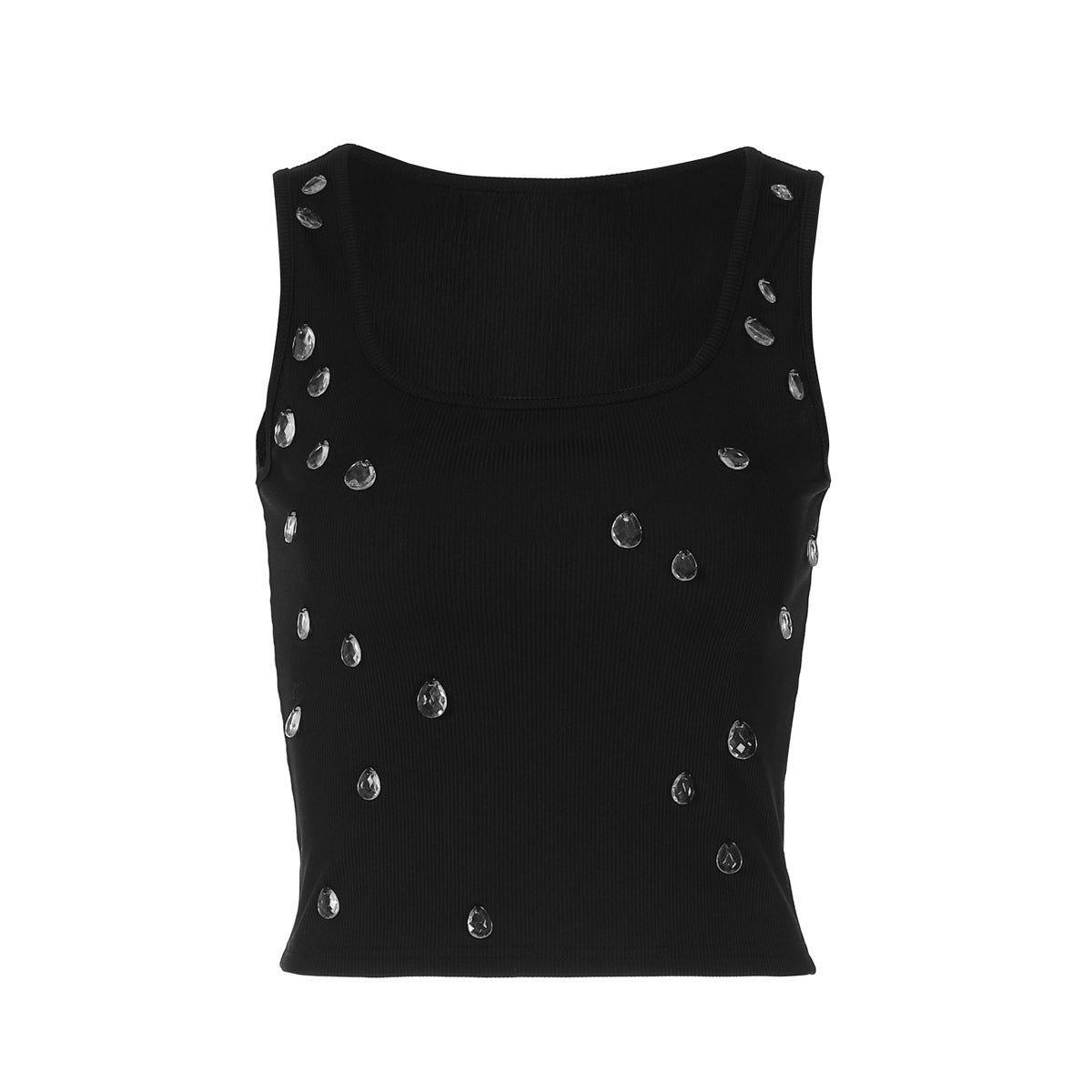 Trendy women's crop top with embellishment and figure-hugging cut – Liora