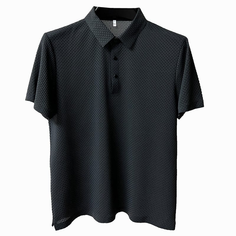 Breathable men's polo shirt with mesh details & slim fit – Milan Autumn Edition