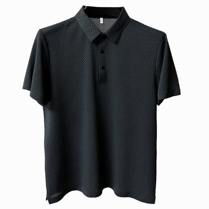 Breathable men's polo shirt with mesh details & slim fit – Milan Autumn Edition