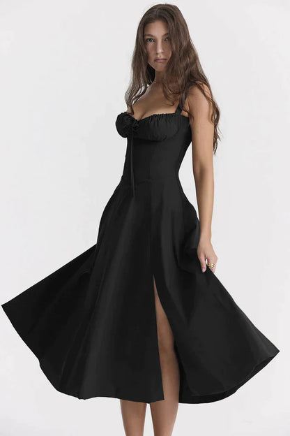 Floral Maxi Dress with Waist Definition - Fleur