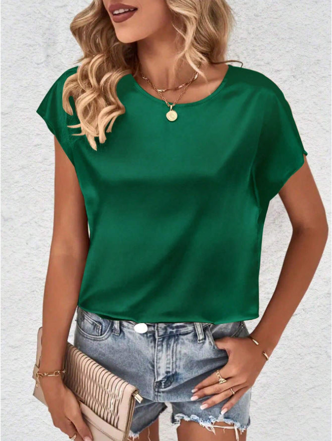 Stylish women's batwing sleeve top with a round neck – Milena