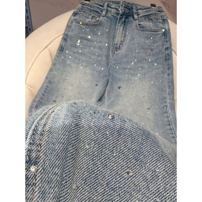 Ladies Glitter Jeans for a Sparkling Look - Jade