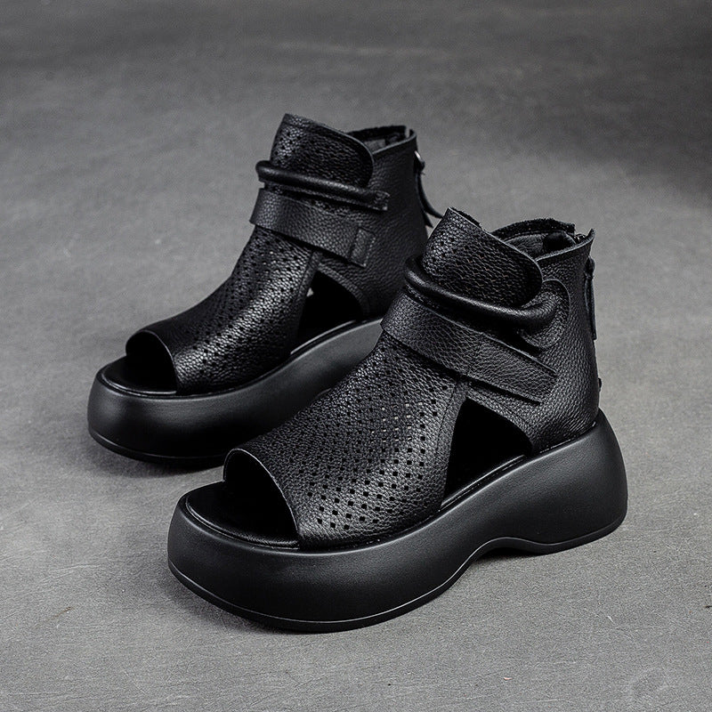 Women's orthopaedic leather sandals with shock-absorbing sole – Meike Autumn Edition