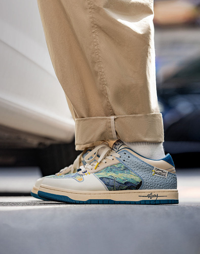 Artistic unisex sneakers with starry night design & comfort sole – Lior