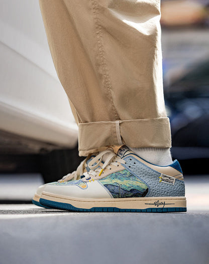 Artistic unisex sneakers with starry night design & comfort sole – Lior