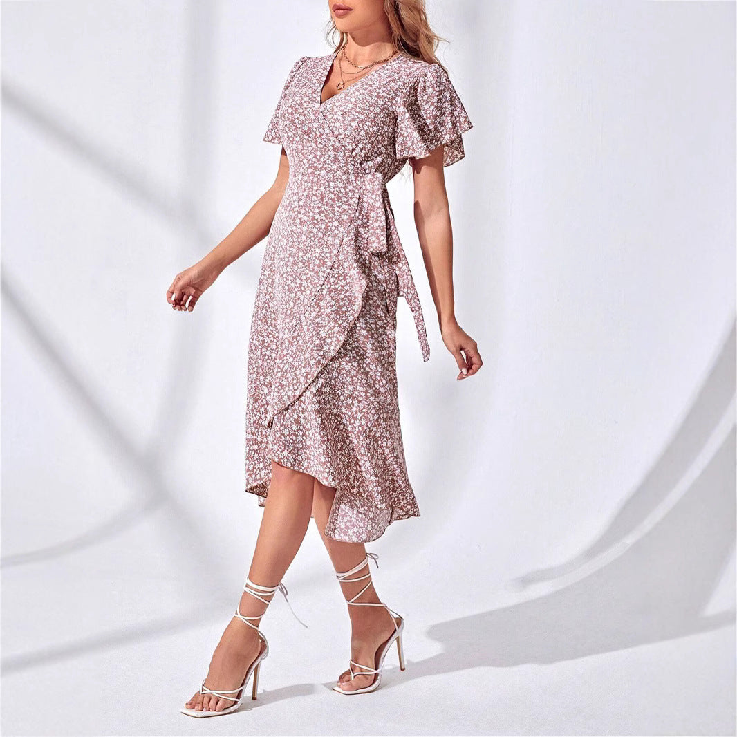 Light & Playful Summer Wrap Dress with Floral Pattern – Amira