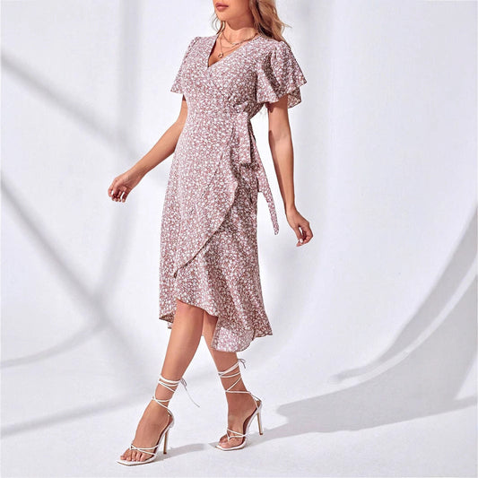 Light & Playful Summer Wrap Dress with Floral Pattern – Amira