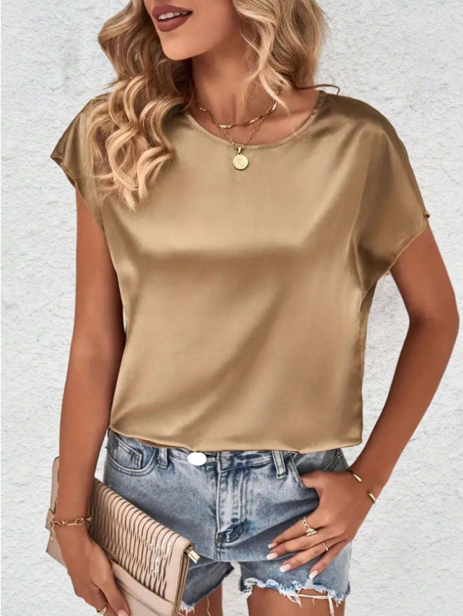 Stylish women's batwing sleeve top with a round neck – Milena