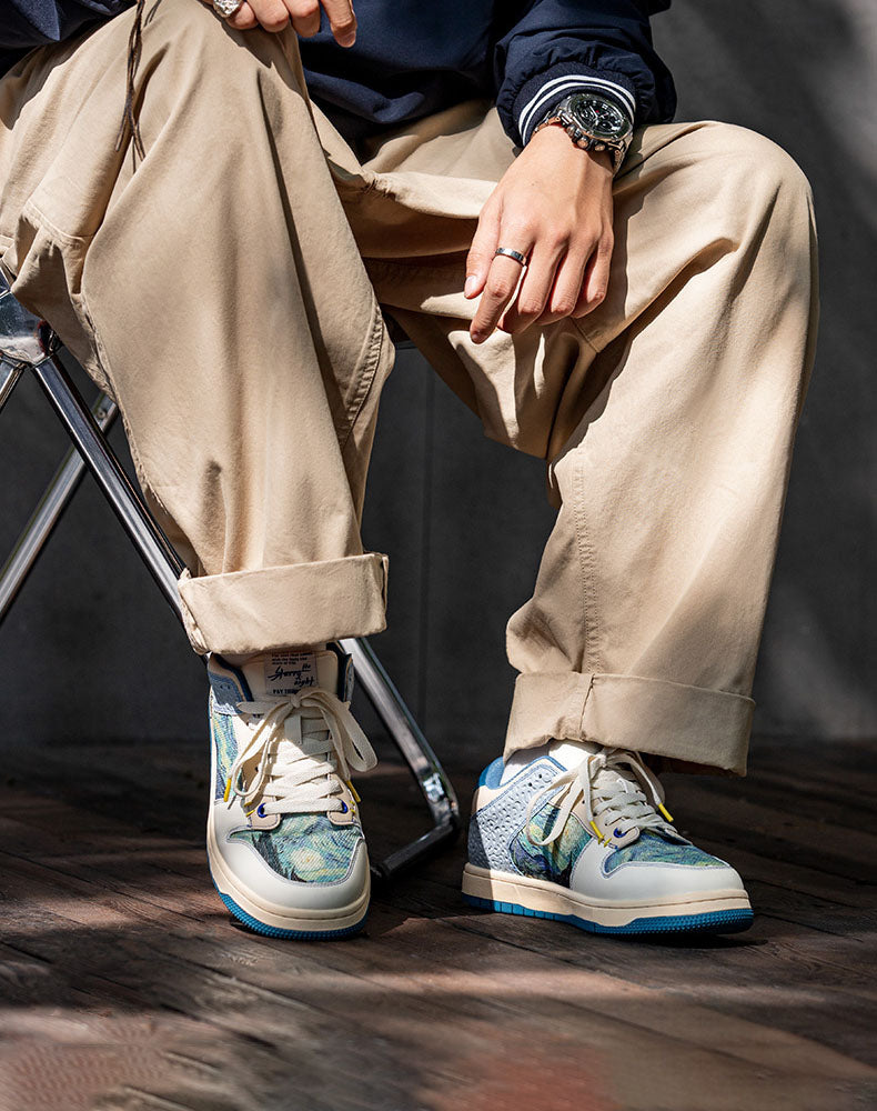 Artistic unisex sneakers with starry night design & comfort sole – Lior