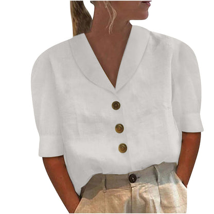 Chic Ladies Blouse with Collar and Buttons - Vivienne