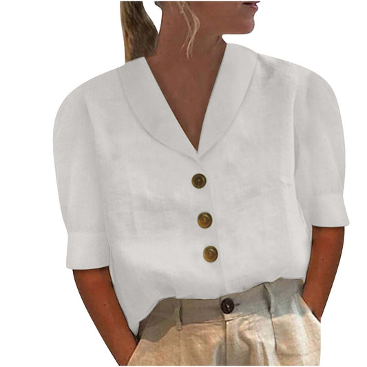 Chic Ladies Blouse with Collar and Buttons - Vivienne