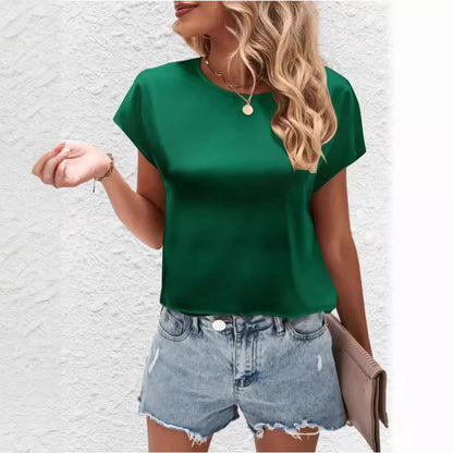 Stylish women's batwing sleeve top with a round neck – Milena
