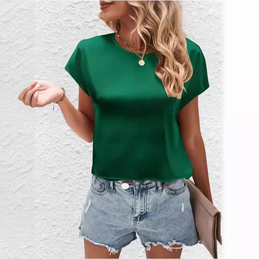 Stylish women's batwing sleeve top with a round neck – Milena