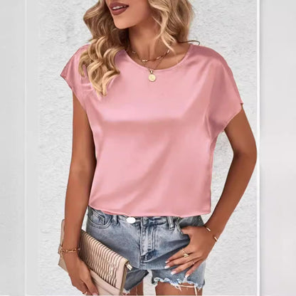 Stylish women's batwing sleeve top with a round neck – Milena