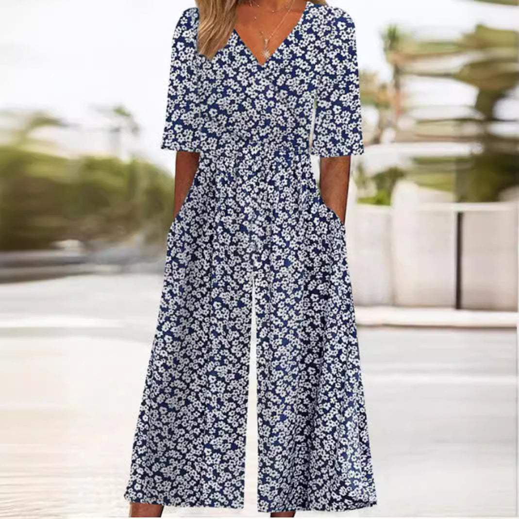Autumnal & Stylish Women's Wide-Leg Jumpsuit – Elina