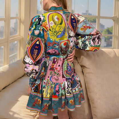 Mini Dress with Vibrant Print - Camila