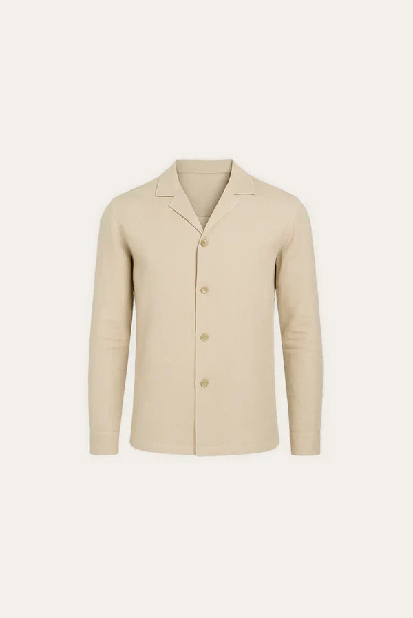 Stylish men's linen shirt with concealed button placket – Eliano