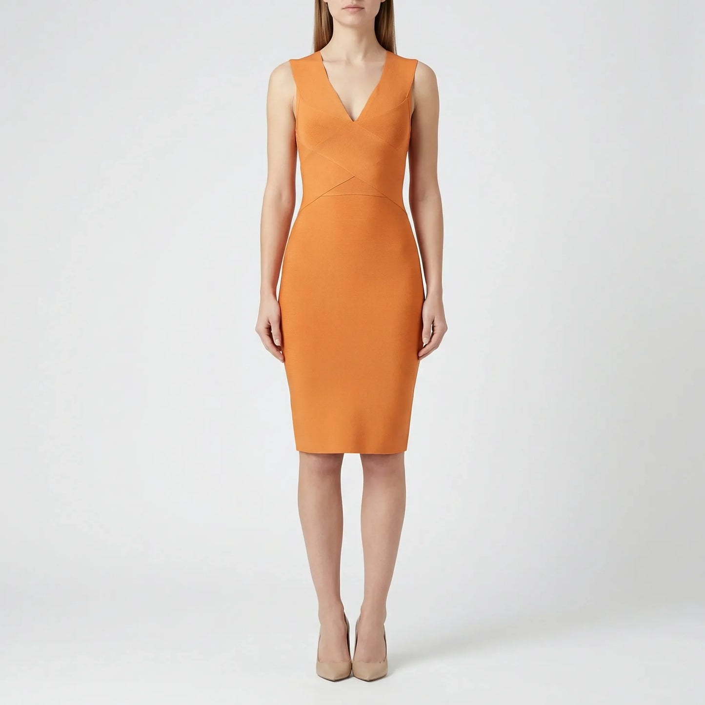 Off-Shoulder V-Neck Dress - Jill