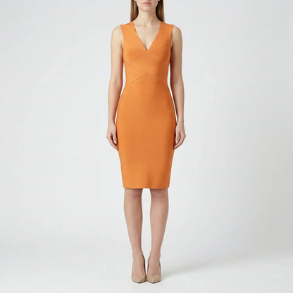 Off-Shoulder V-Neck Dress - Jill