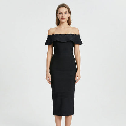 Off-The-Shoulder Midi Dress - Letizia