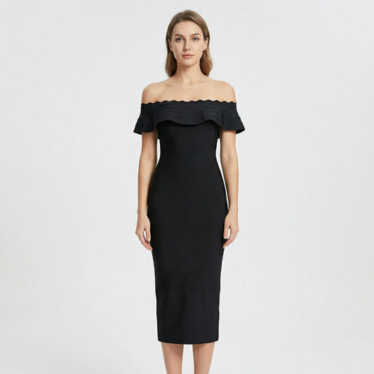 Off-The-Shoulder Midi Dress - Letizia