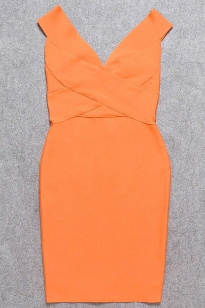 Off Shoulder V Ausschnitt Kleid - Jill