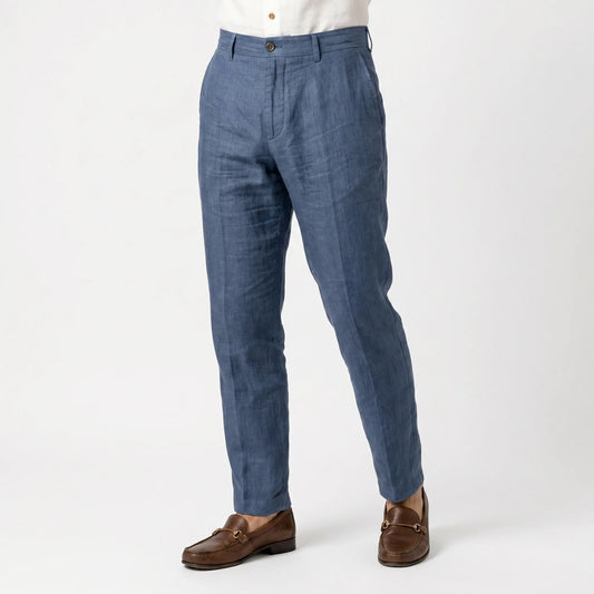 Office Wear Linen Blend Trousers -  Sheldon