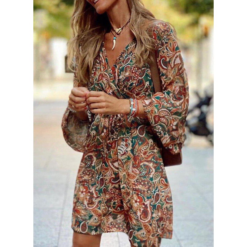 Autumnal midi dress with a tailored fit – Elina