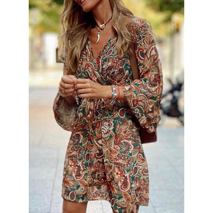 Autumnal midi dress with a tailored fit – Elina