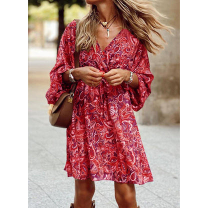Autumnal midi dress with a tailored fit – Elina
