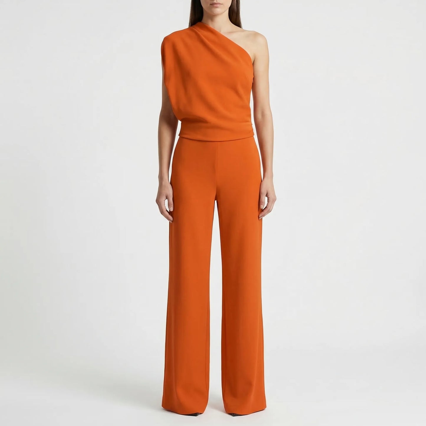 One-Shoulder Sleeveless Wide-Leg Jumpsuit - Carol
