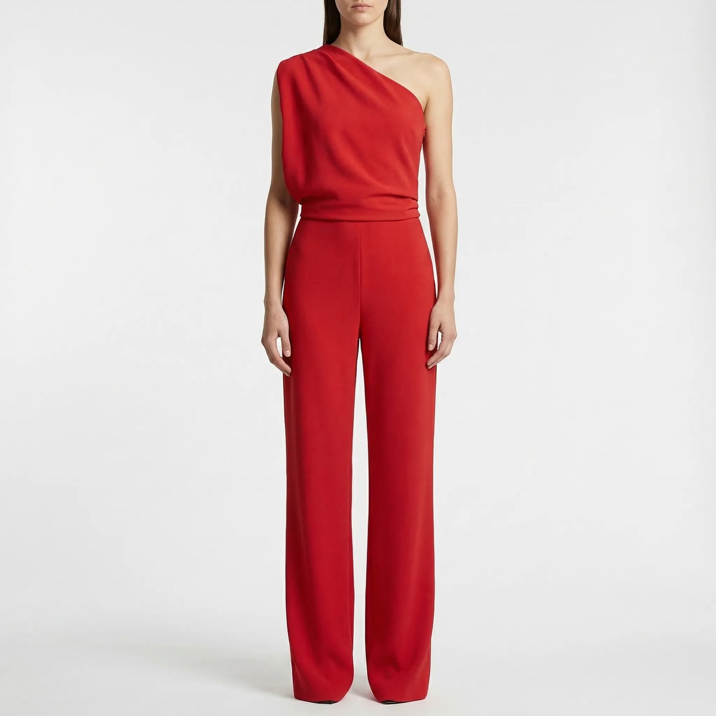 One-Shoulder Sleeveless Wide-Leg Jumpsuit - Carol