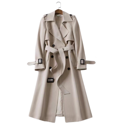 Elegant women's trench coat with double buttons – Celina