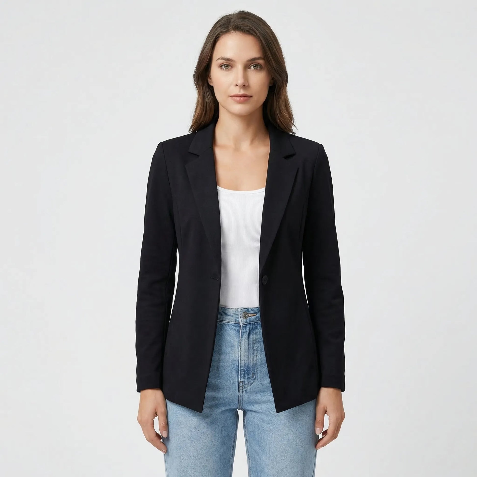 Open-Front Longline Women's Blazer - Barbara