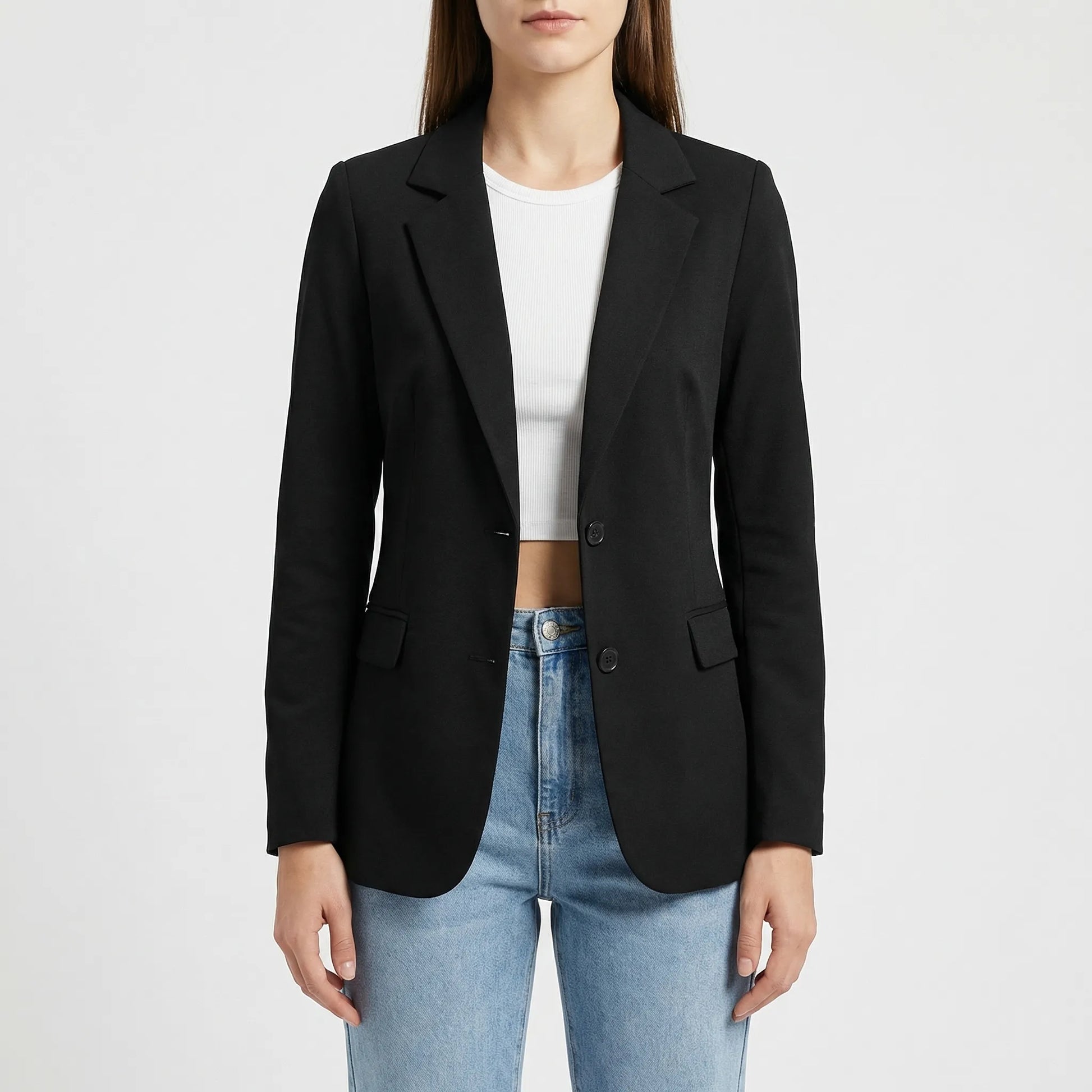 Open-Front Longline Women's Blazer - Barbara