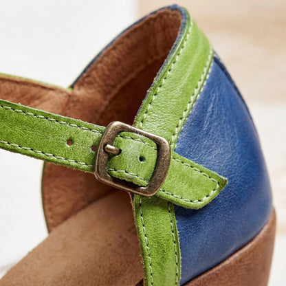 Open Toe Mid Block Heeled Sandals - Jenna