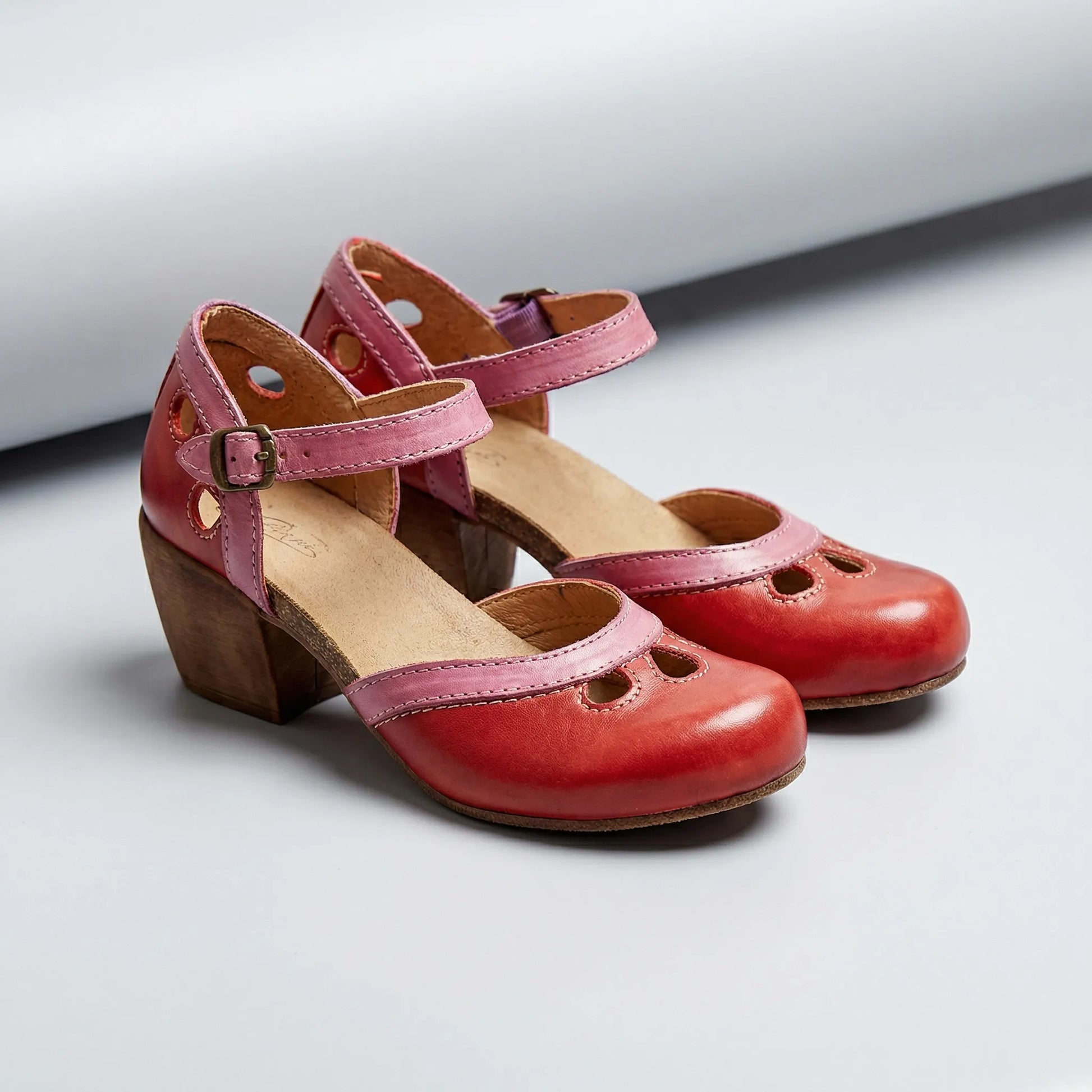 Open Toe Mid Block Heeled Sandals - Jenna