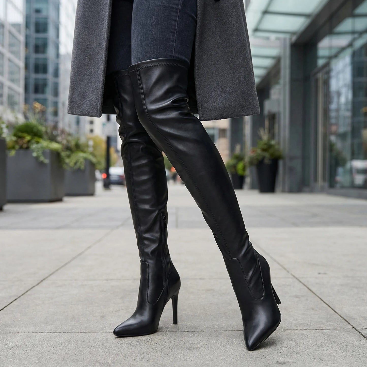 Over-The-Knee Pointed Toe Boot - Sandra