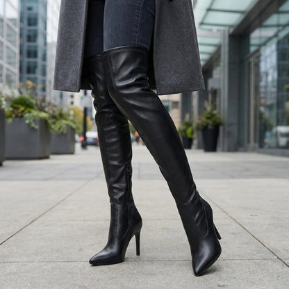Over-The-Knee Pointed Toe Boot - Sandra