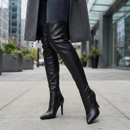 Over-The-Knee Pointed Toe Boot - Sandra