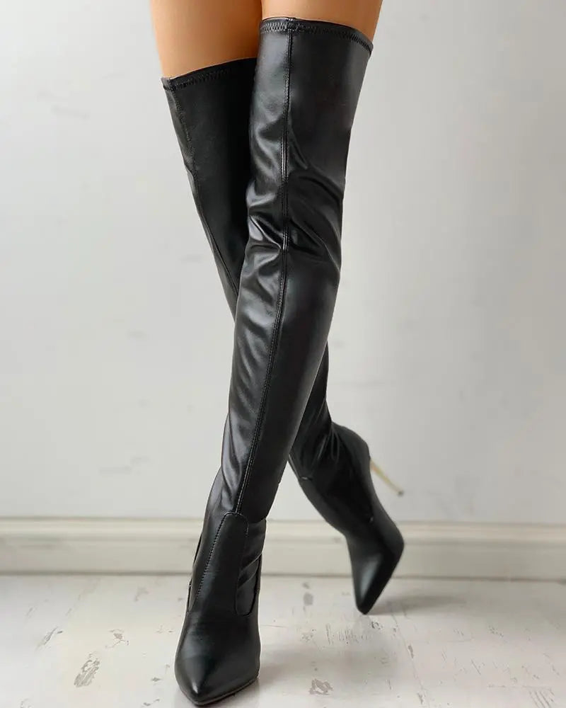 Over-The-Knee Pointed Toe Boot - Sandra