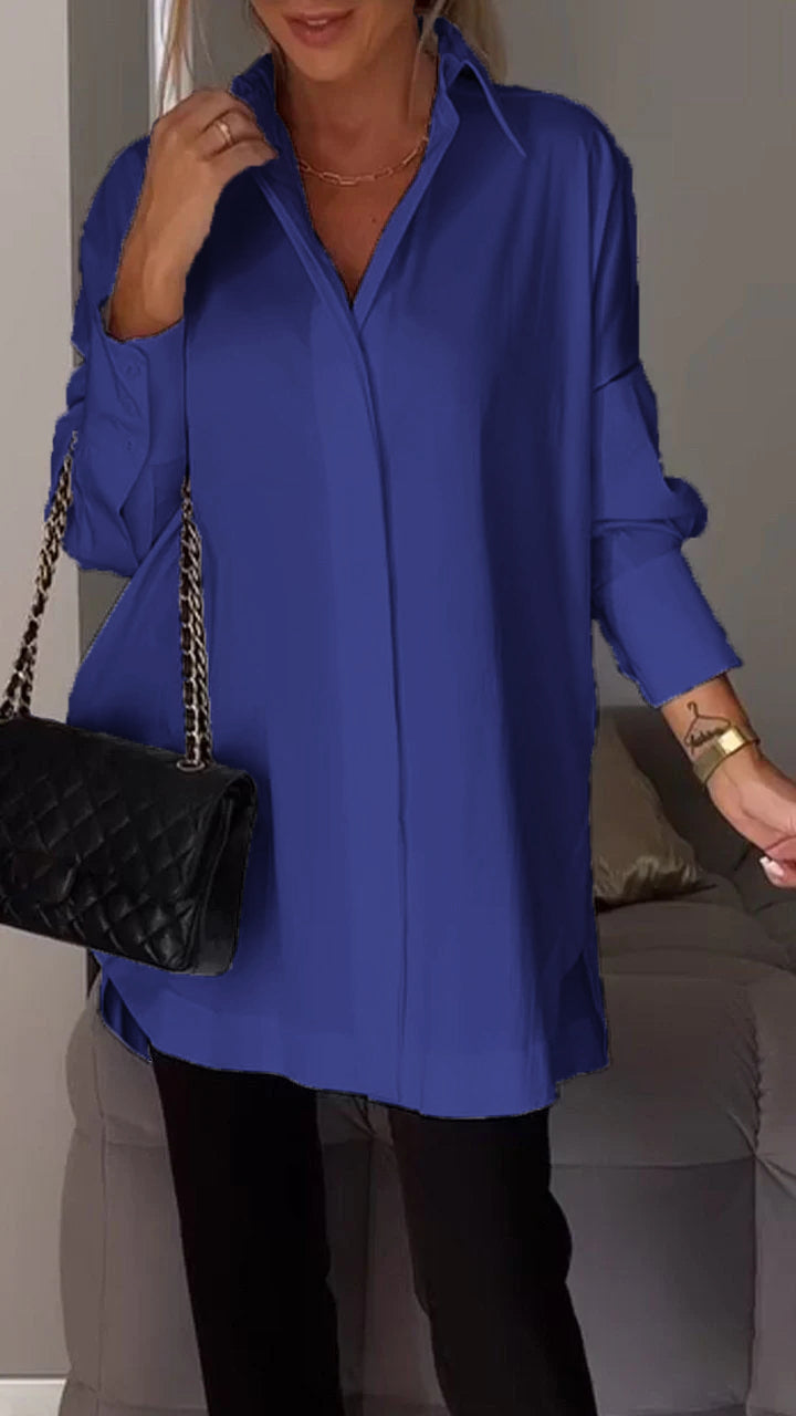 Oversized Blouse With A Collar - Mamie
